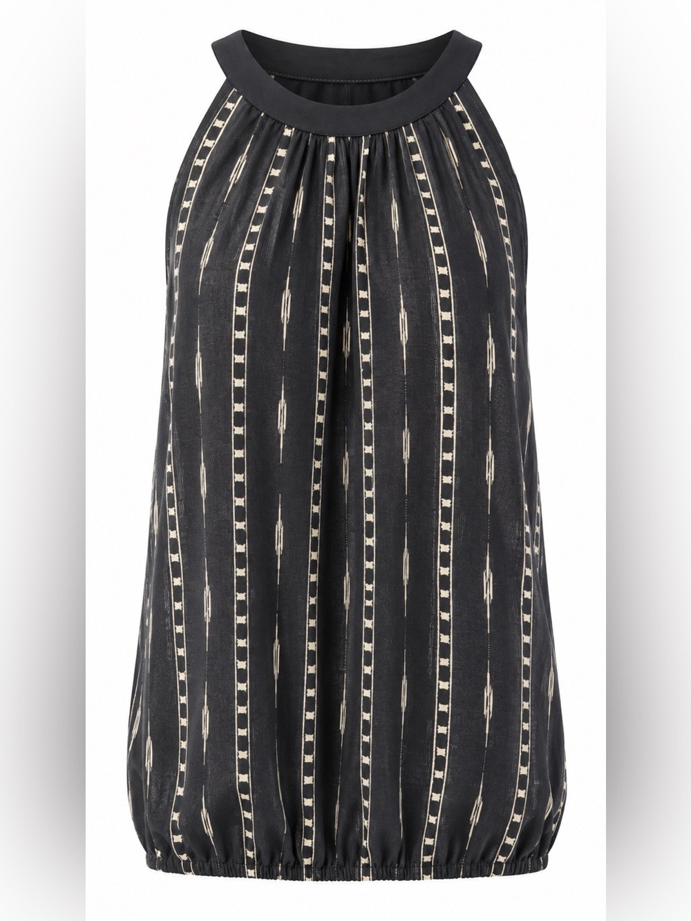 • Reitmans Black Sleeveless Halter-Style Printed Top - Picture 2 of 8